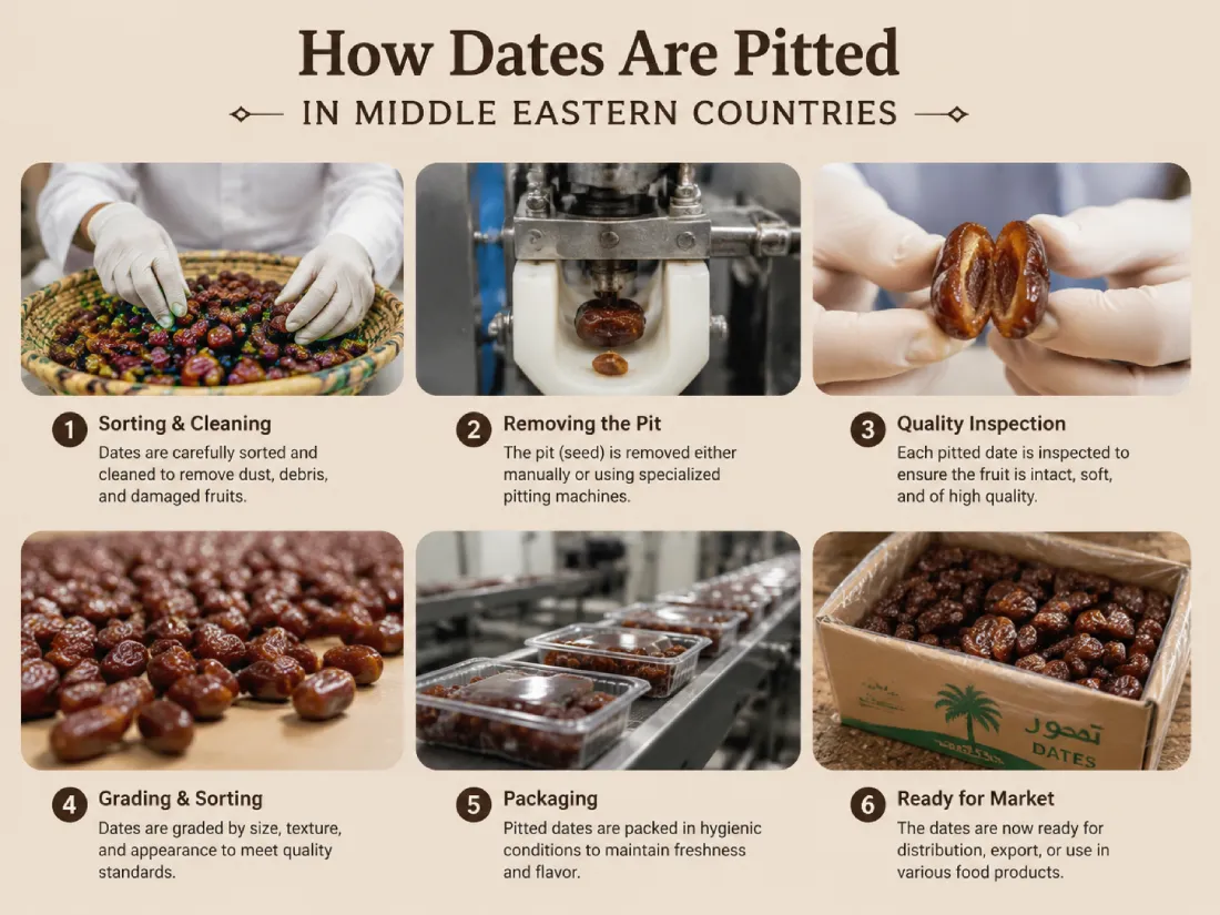 how are dates pitted in middle east countries