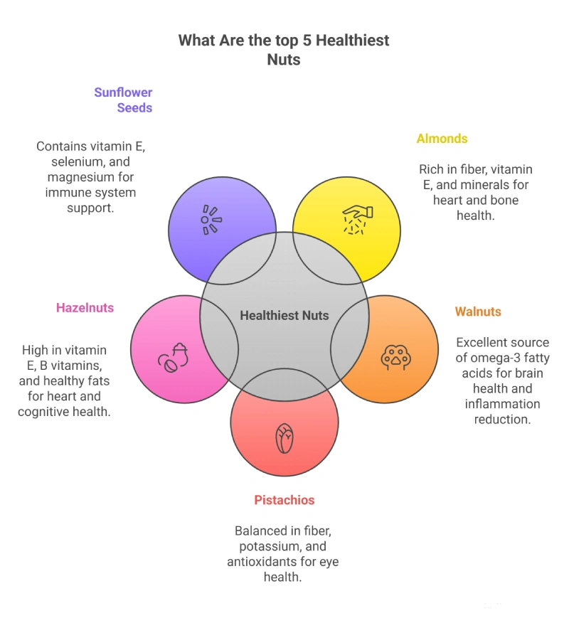 What are the top 5 healthiest nuts