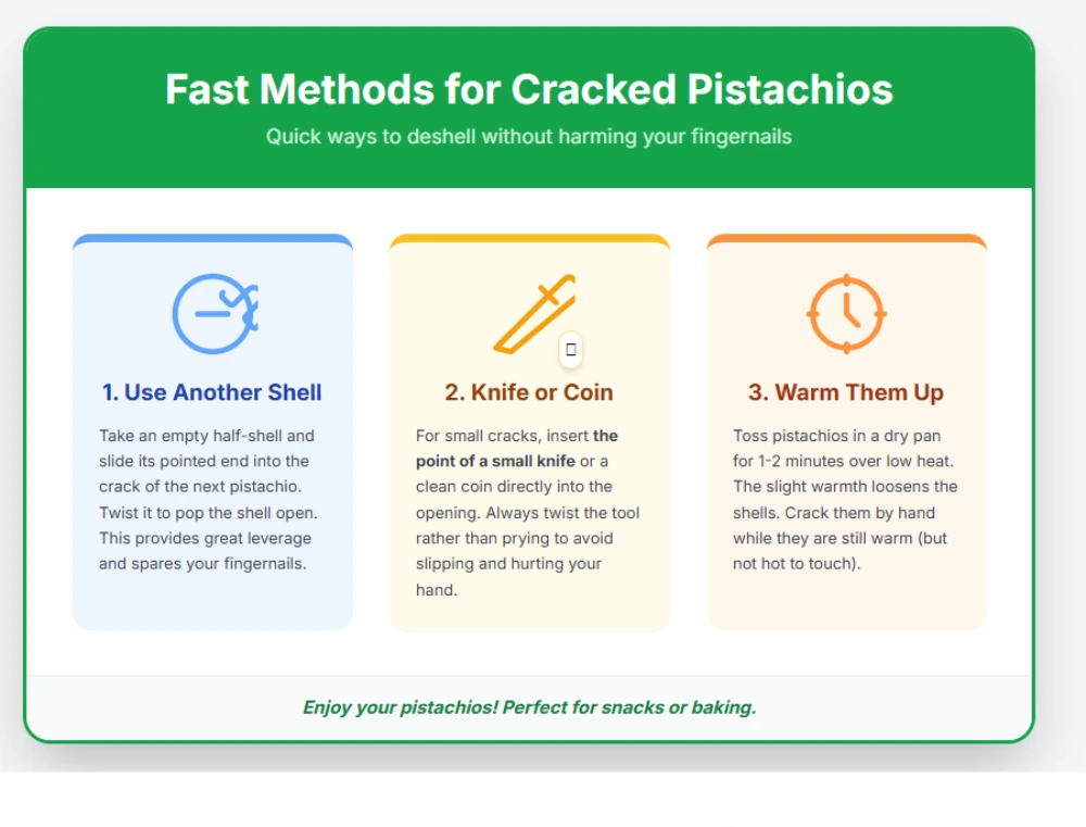 Fast Methods for Cracked Pistachios