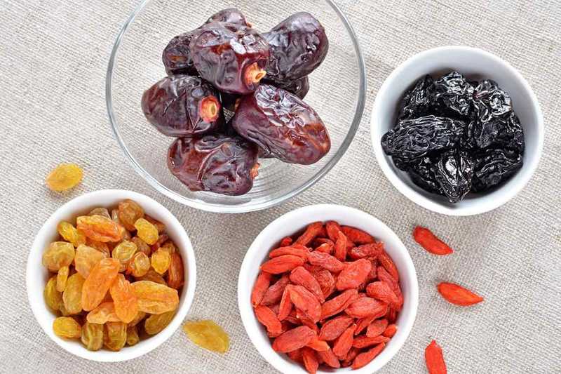What dried fruits have the most sugar