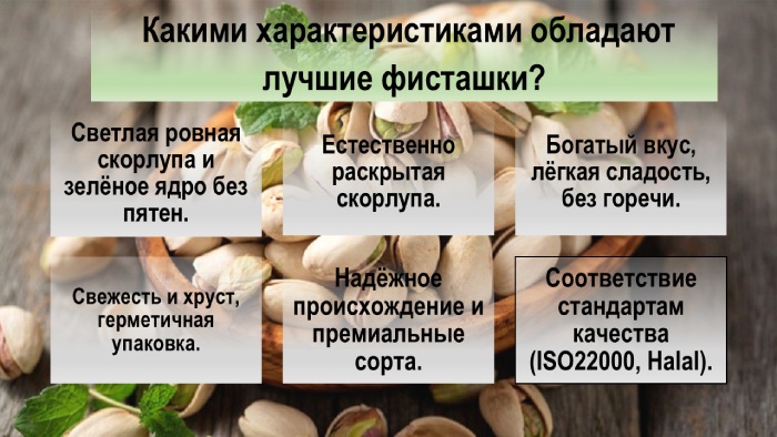 Какими характеристиками обладают лучшие фисташки?