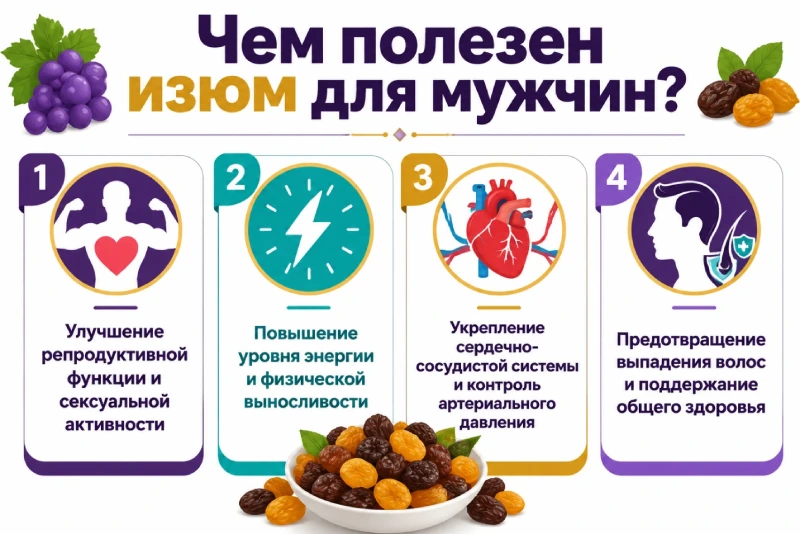 Чем полезен изюм для мужчин?