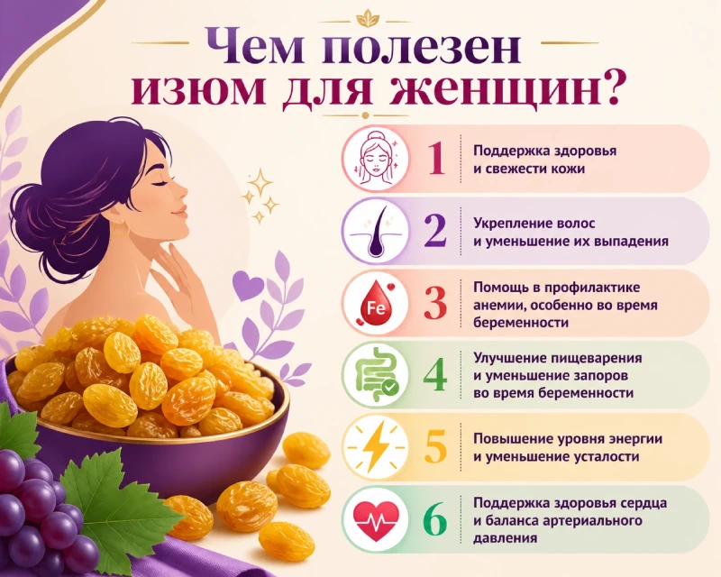 Вред чёрного изюма для женщин