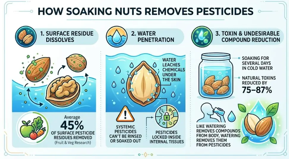 Do soaked nuts have fewer pesticides