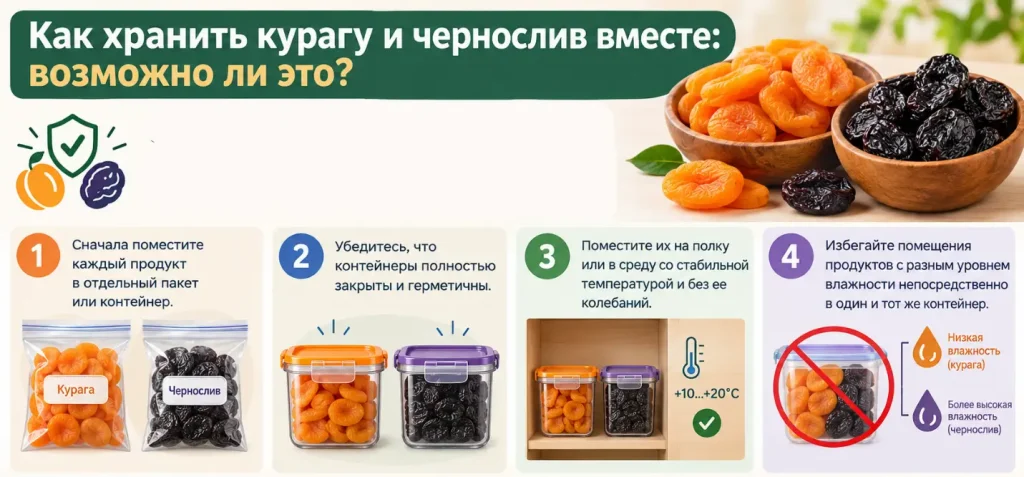Разница в содержании влаги между черносливом и курагой